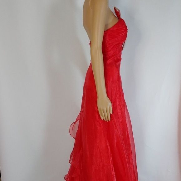 New Joli A-Line Formal Gown Style 9329 in Red - Picture 3 of 5